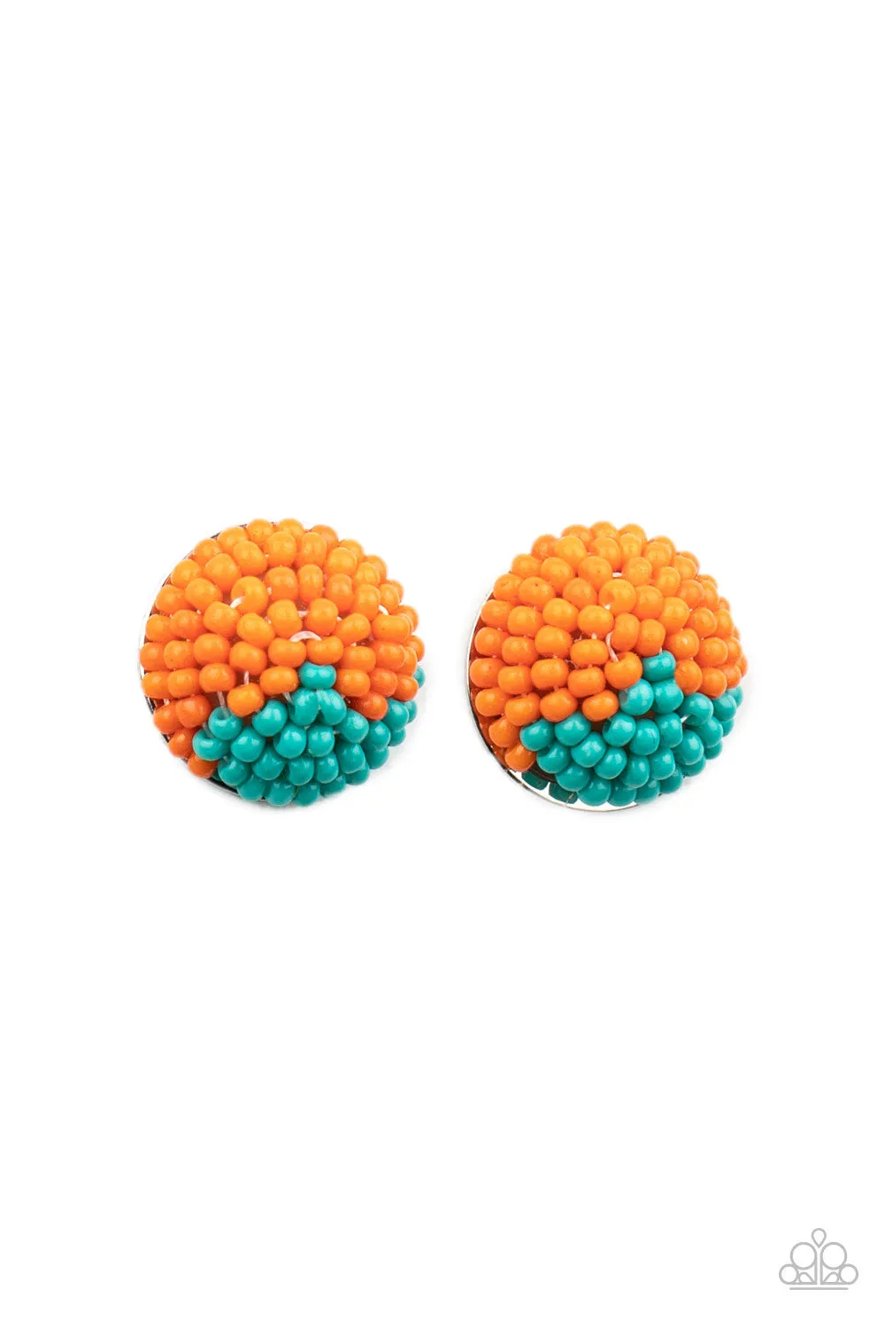 Paparazzi Accessories - As Happy As Can BEAD #E265 PegC5 - Orange Earrings