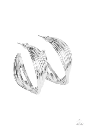 Paparazzi Curves In All The Right Places - Silver Hoop Earrings