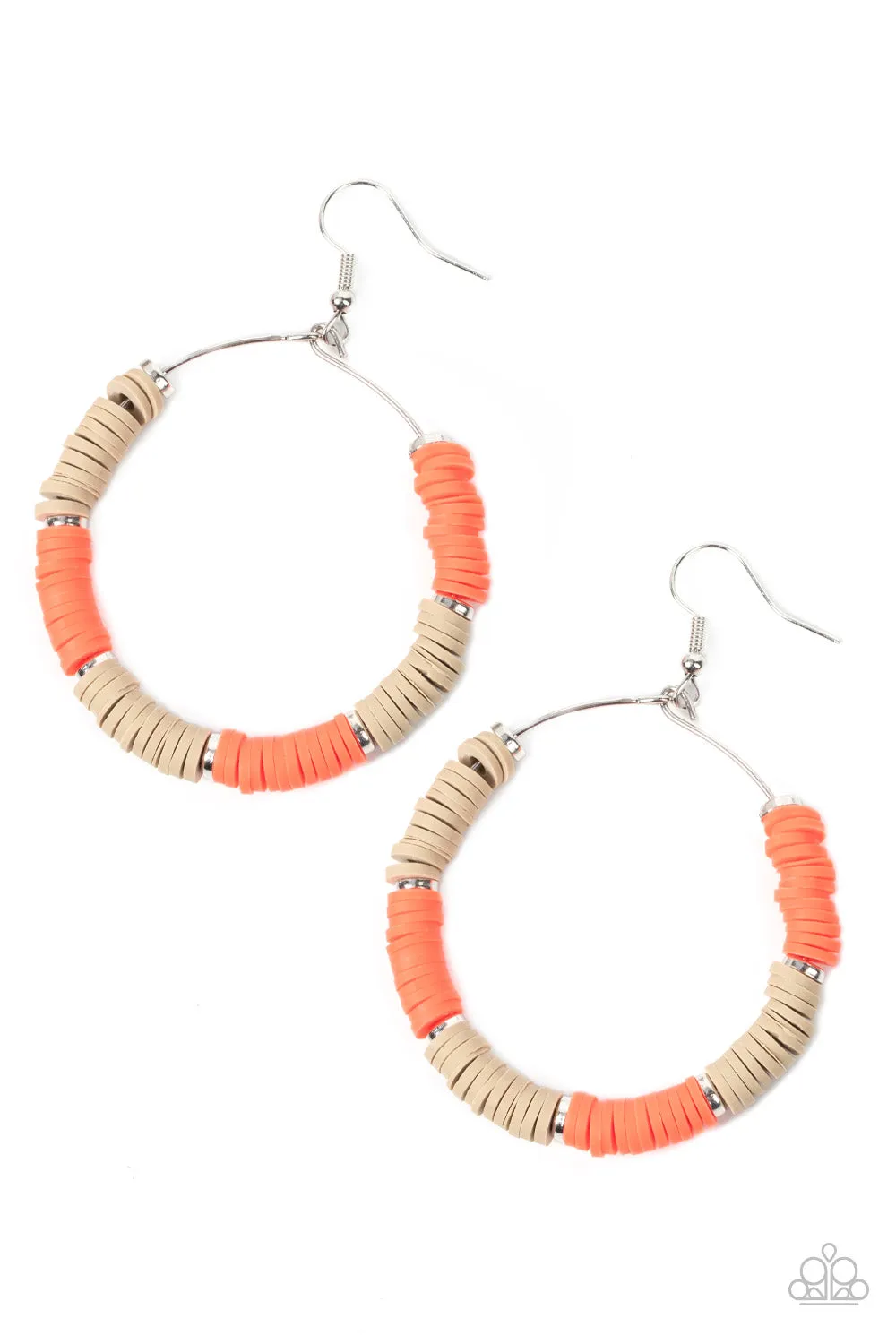 Paparazzi Skillfully Stacked - Orange Earrings