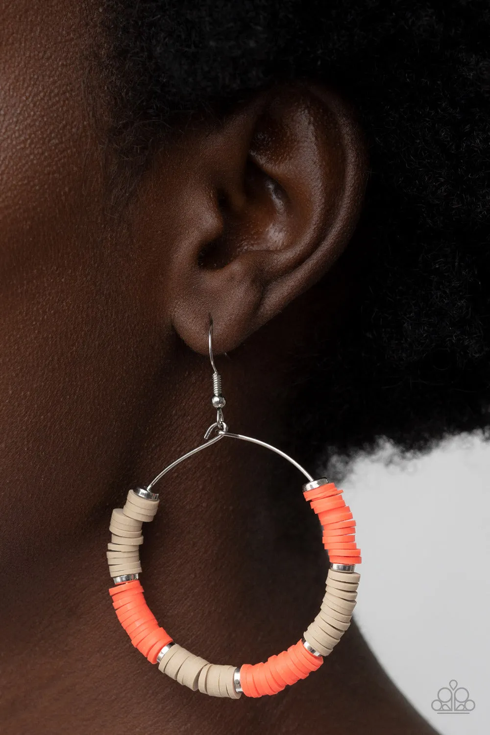 Paparazzi Skillfully Stacked - Orange Earrings