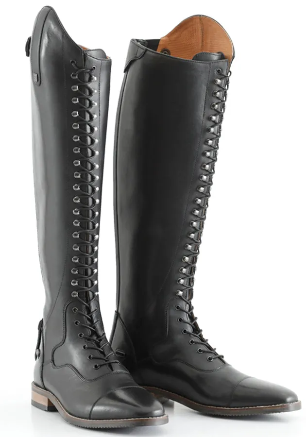 PEI Maurizia Lace-up Tall Riding Boots (Black)