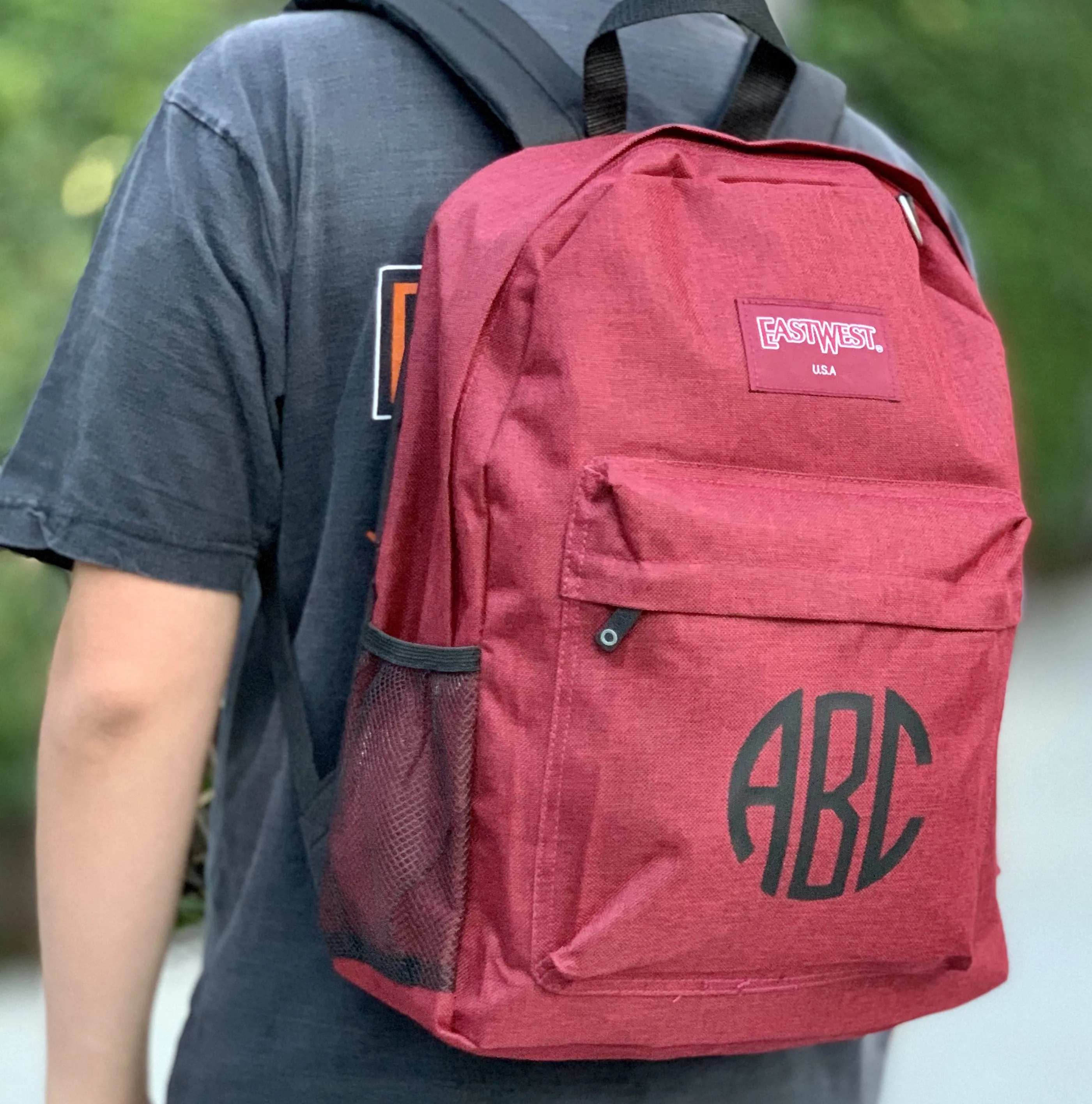 Personalized 16.5" Backpack with Custom Text or Monogram - Burgundy