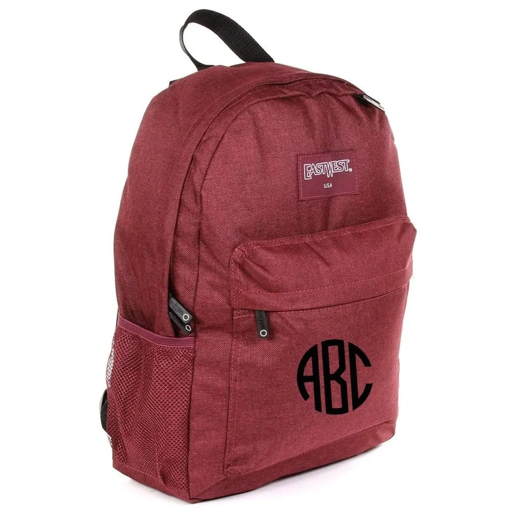 Personalized 16.5" Backpack with Custom Text or Monogram - Burgundy