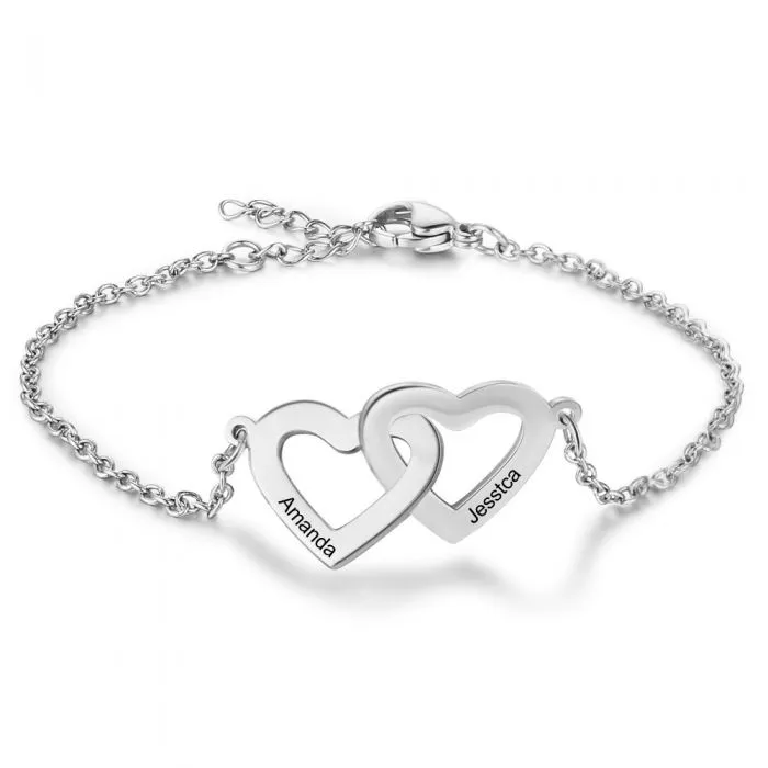 Personalized Heart Charm Bracelet-Great Gifts For Mothers Day