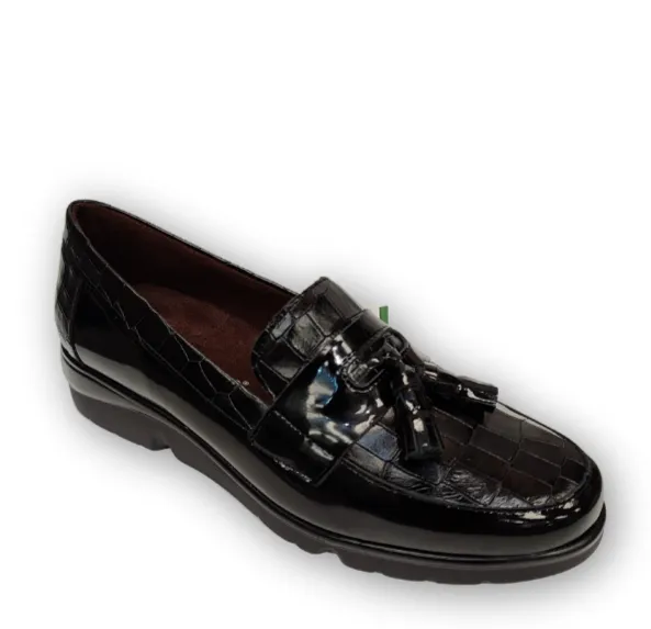 Pitillos Loafer Black Patent Leather Tassle Slip On 5302 Nero sale