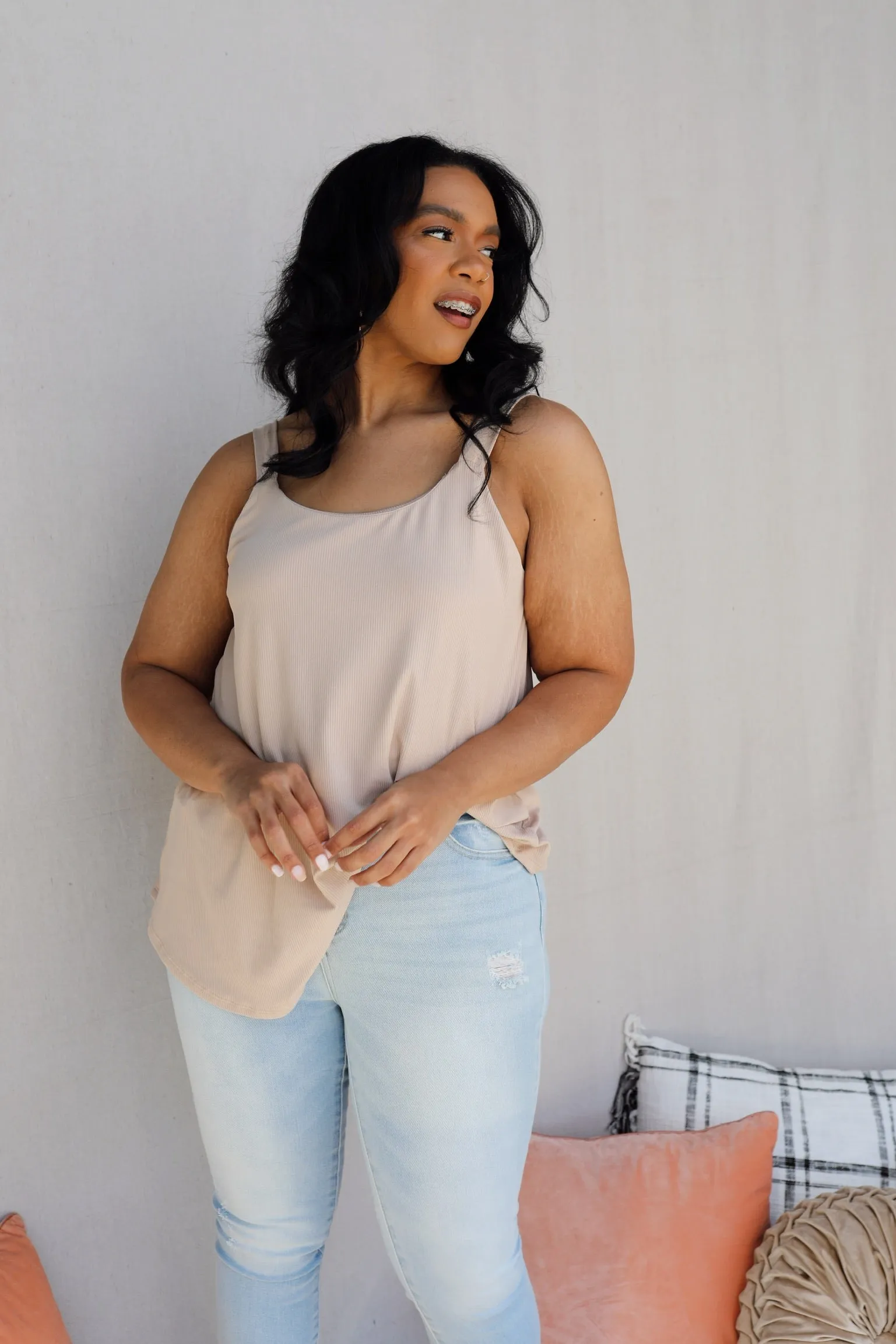 PLUS SIZE Sammi Ribbed Tank Top