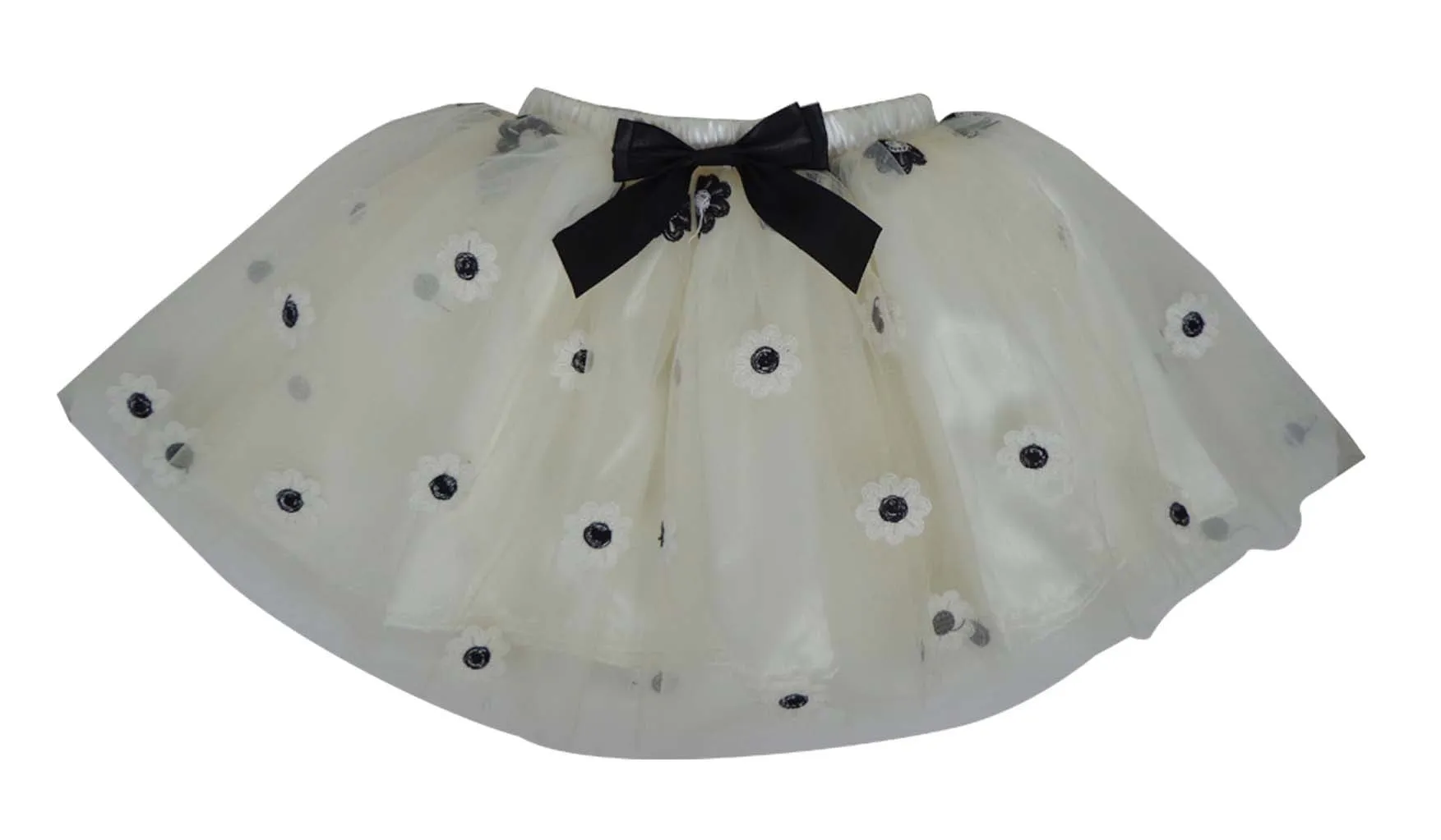 Popatu Little Girls White Daisy Tutu Skirt