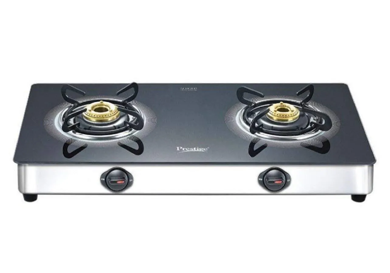 Prestige Royale Plus Schott Glass 2 Burner Gas Stove, SS (GTS 02SS)