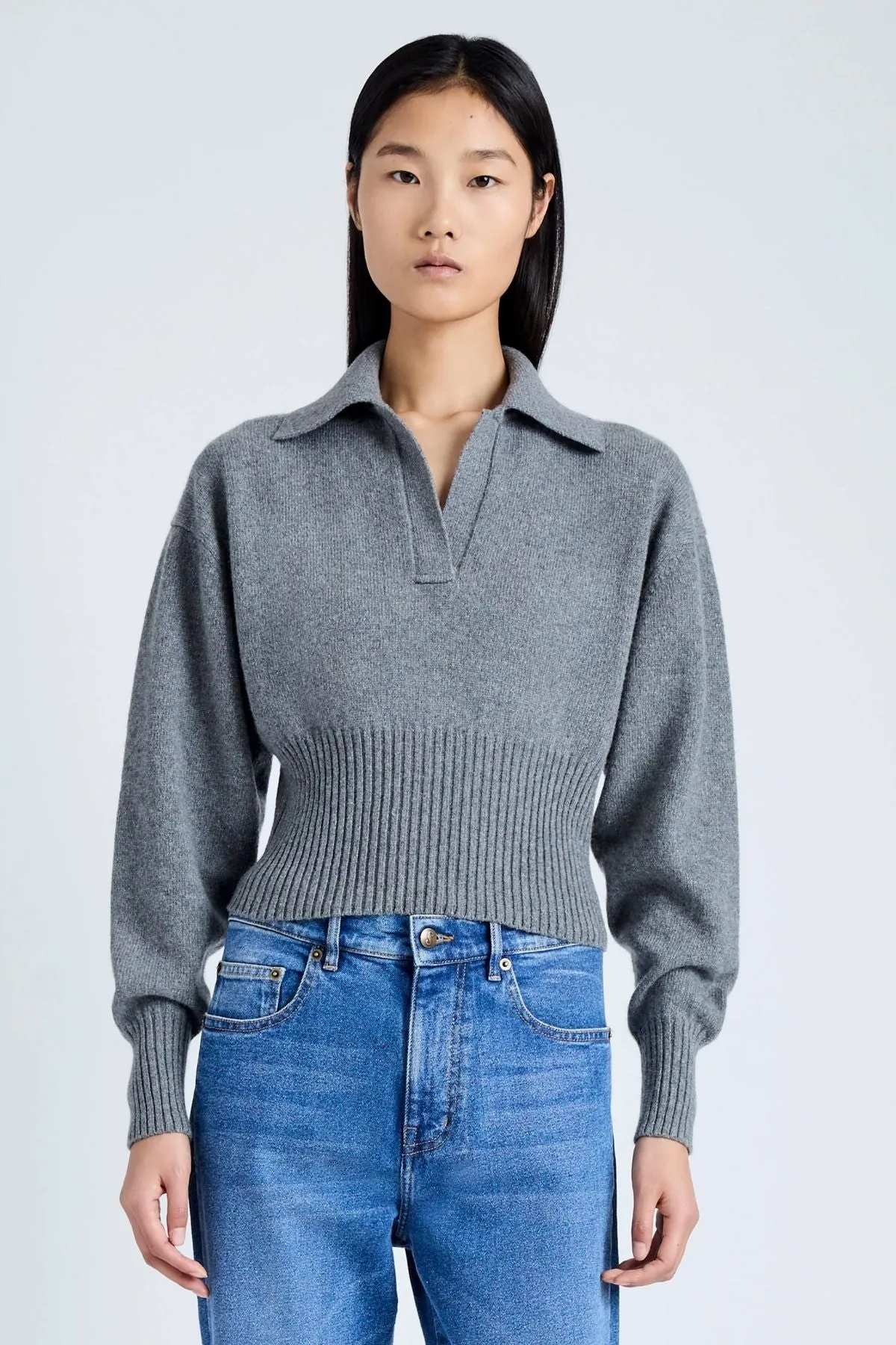 Proenza Schouler Jeanne Cashmere Knit Sweater - Grey Melange