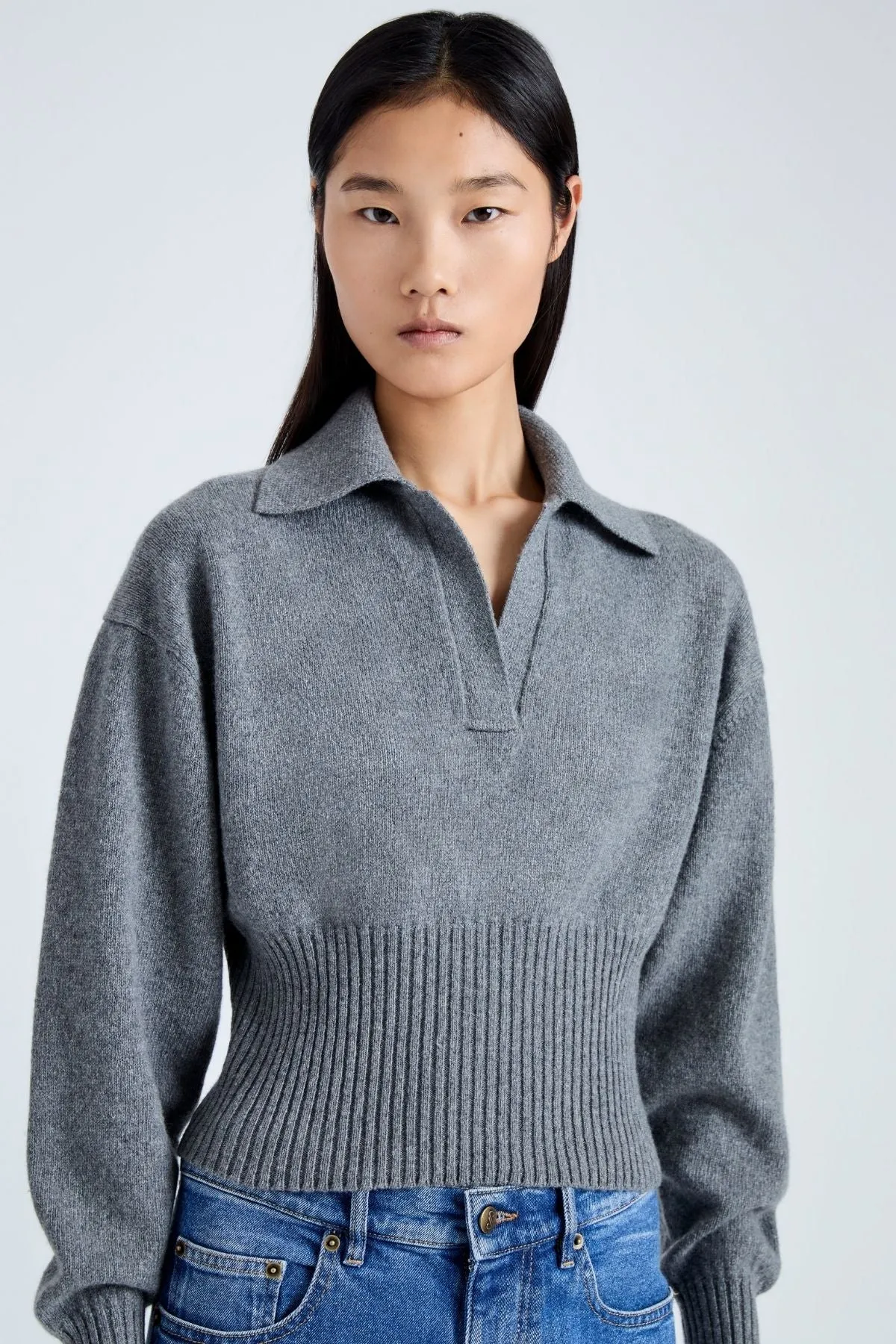 Proenza Schouler Jeanne Cashmere Knit Sweater - Grey Melange