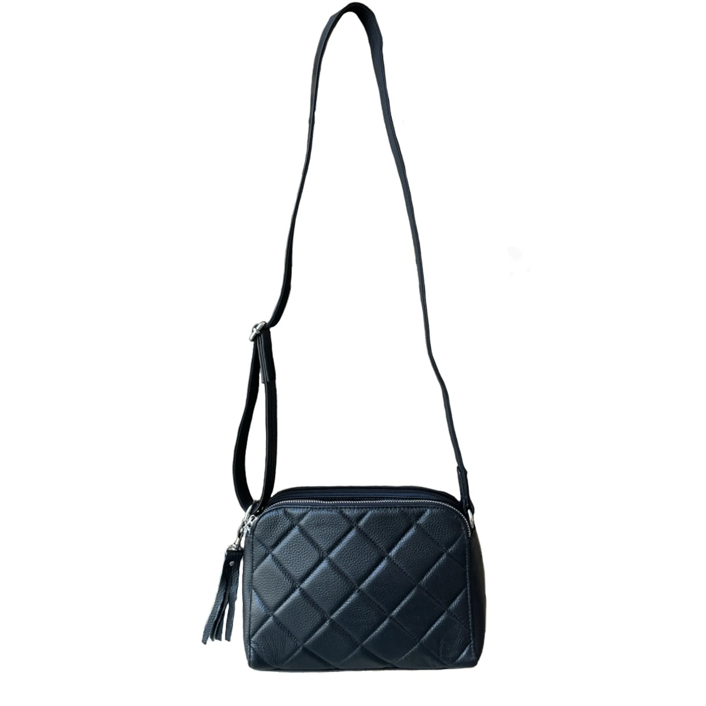 Quilted Compact Cutie Concealed Carry Lockable Leather Crossbody Purse