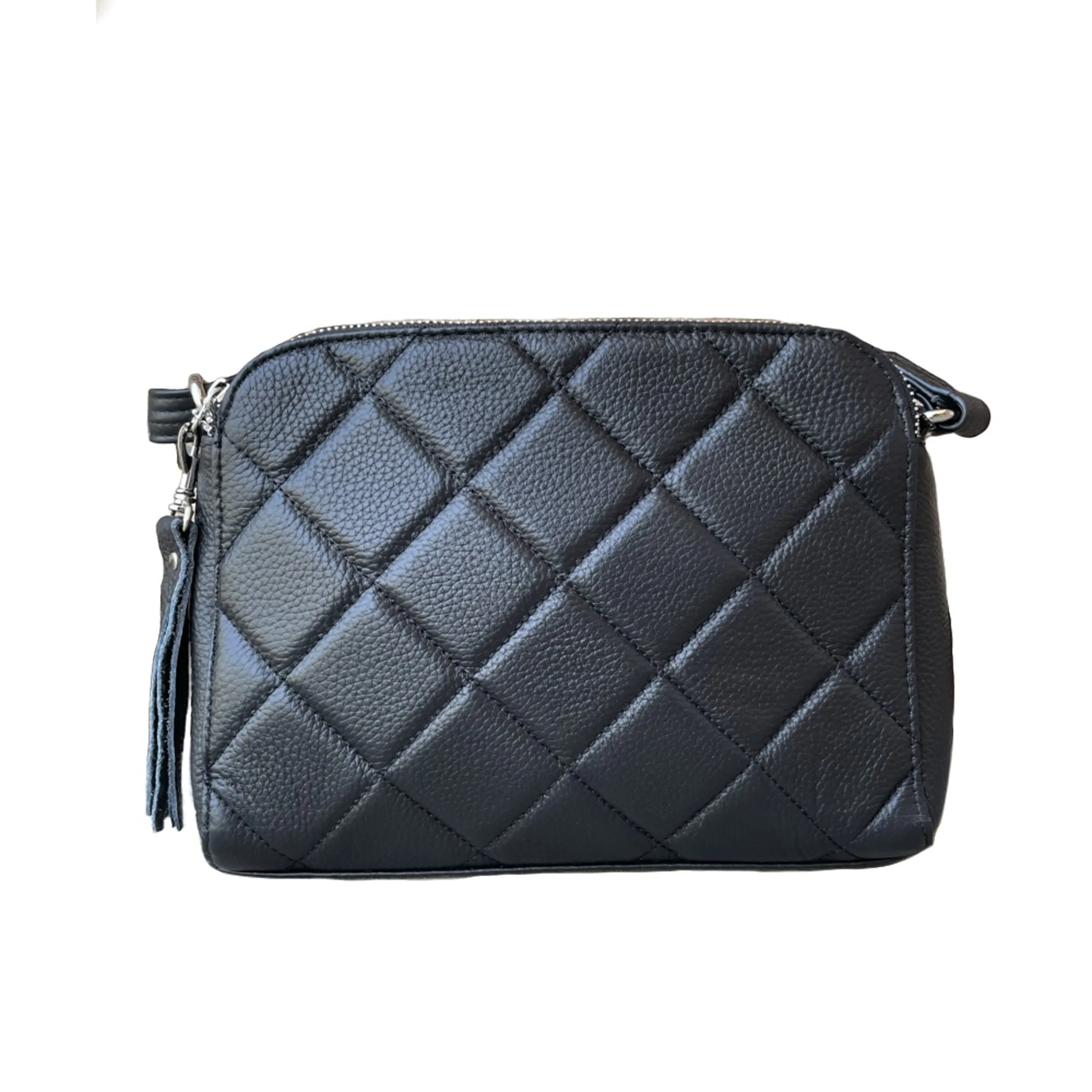 Quilted Compact Cutie Concealed Carry Lockable Leather Crossbody Purse