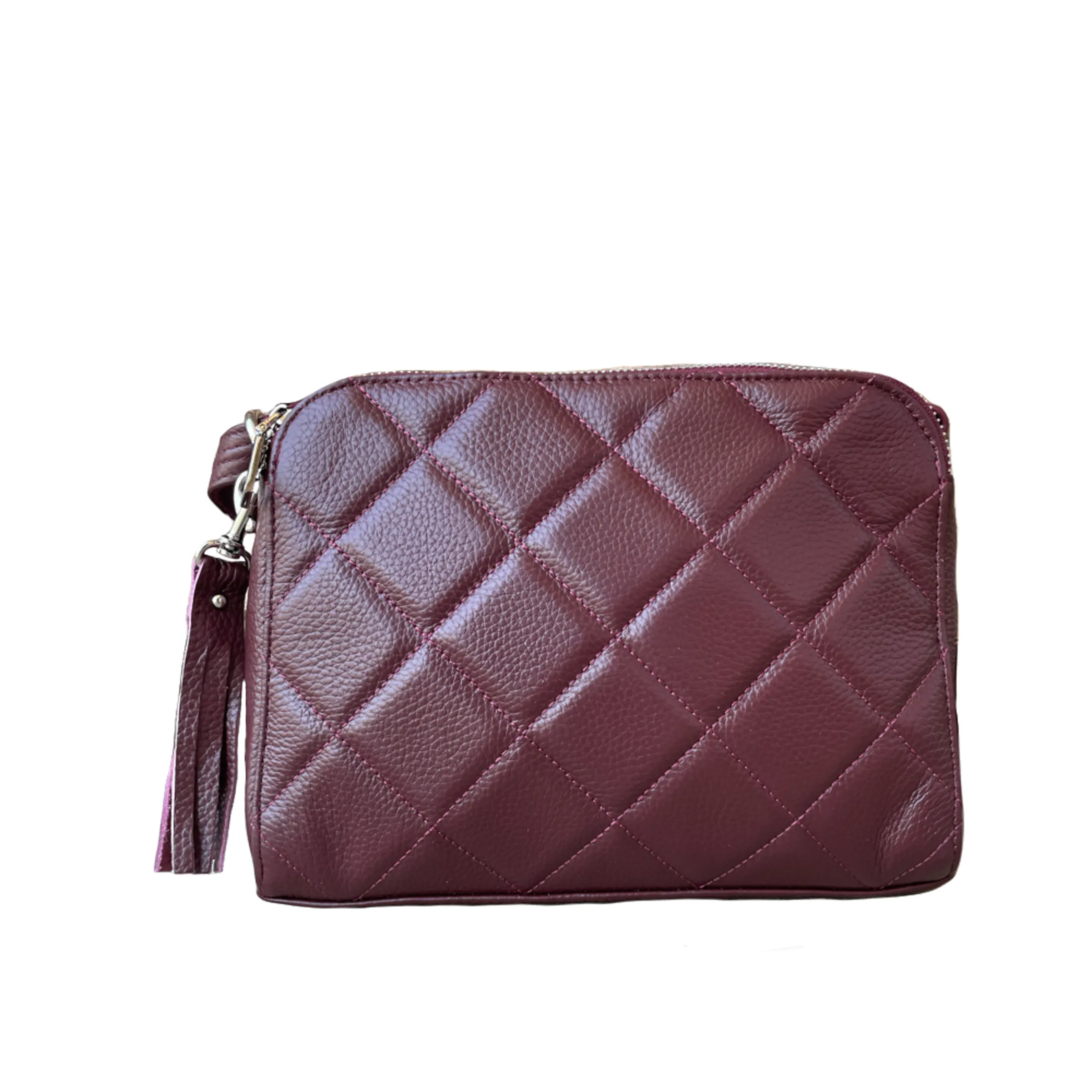 Quilted Compact Cutie Concealed Carry Lockable Leather Crossbody Purse