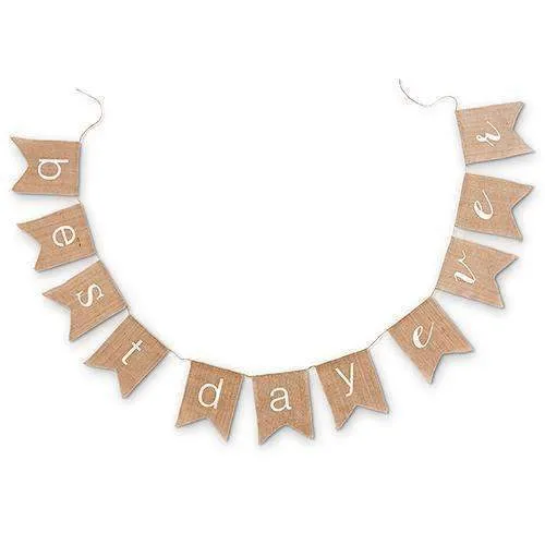 "Best Day Ever" Natural Burlap Bunting (Pack of 1)