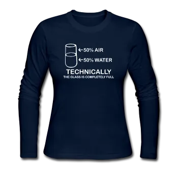 "Technically the Glass is Full" - Women's Long Sleeve T-Shirt