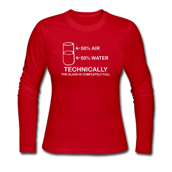 "Technically the Glass is Full" - Women's Long Sleeve T-Shirt