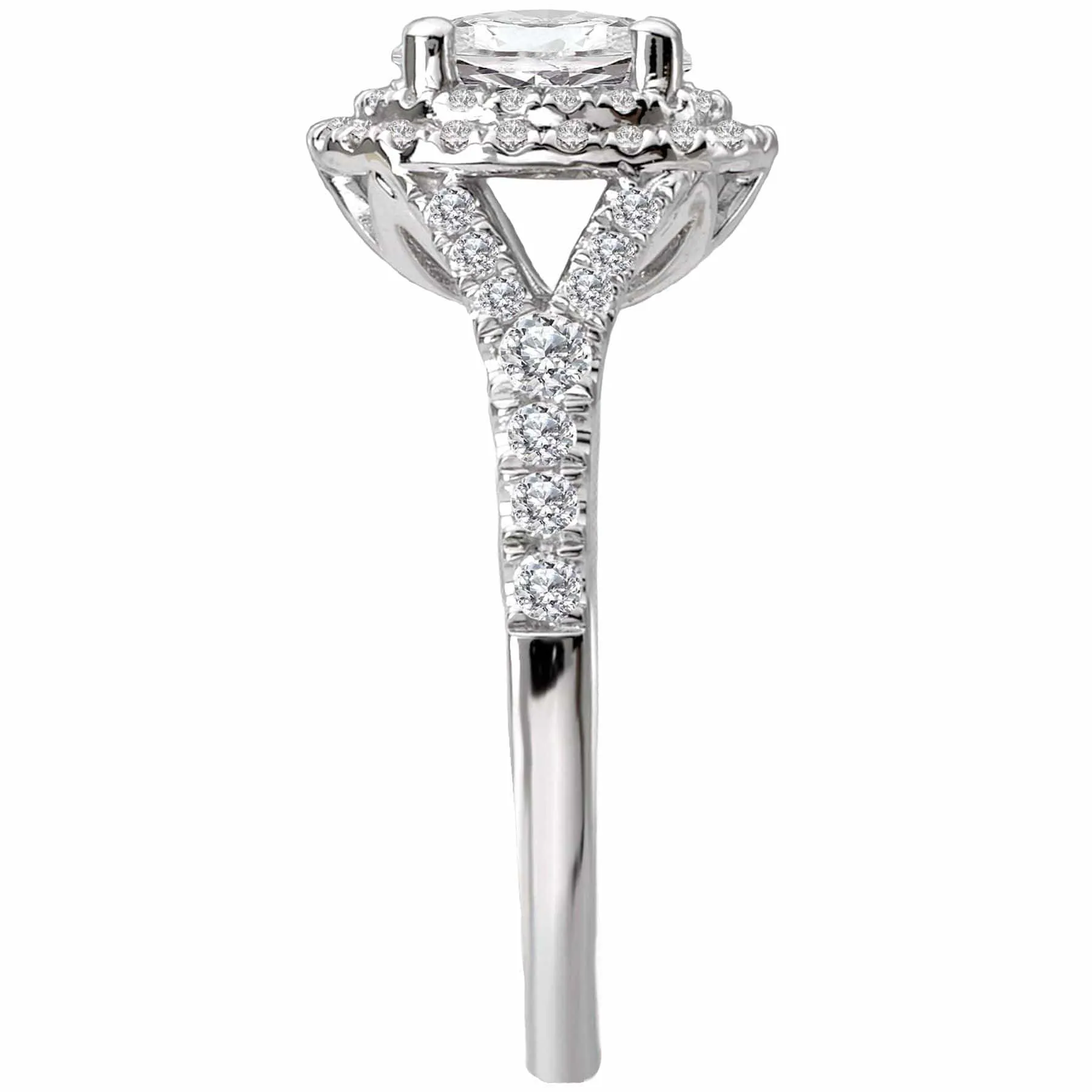 "The Chicago" Split Band Double Halo Diamond Ring