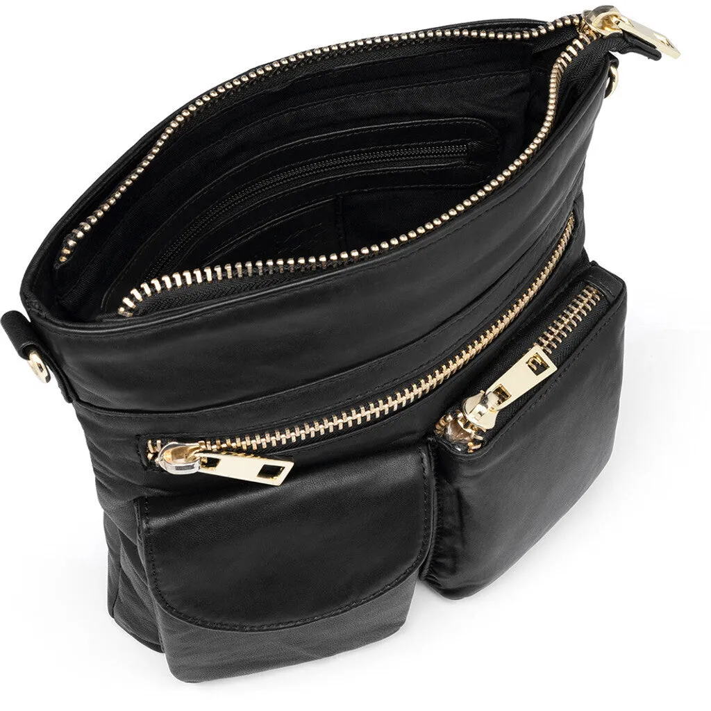 Raw and nice crossbody bag in soft leather / 15350 - Gold