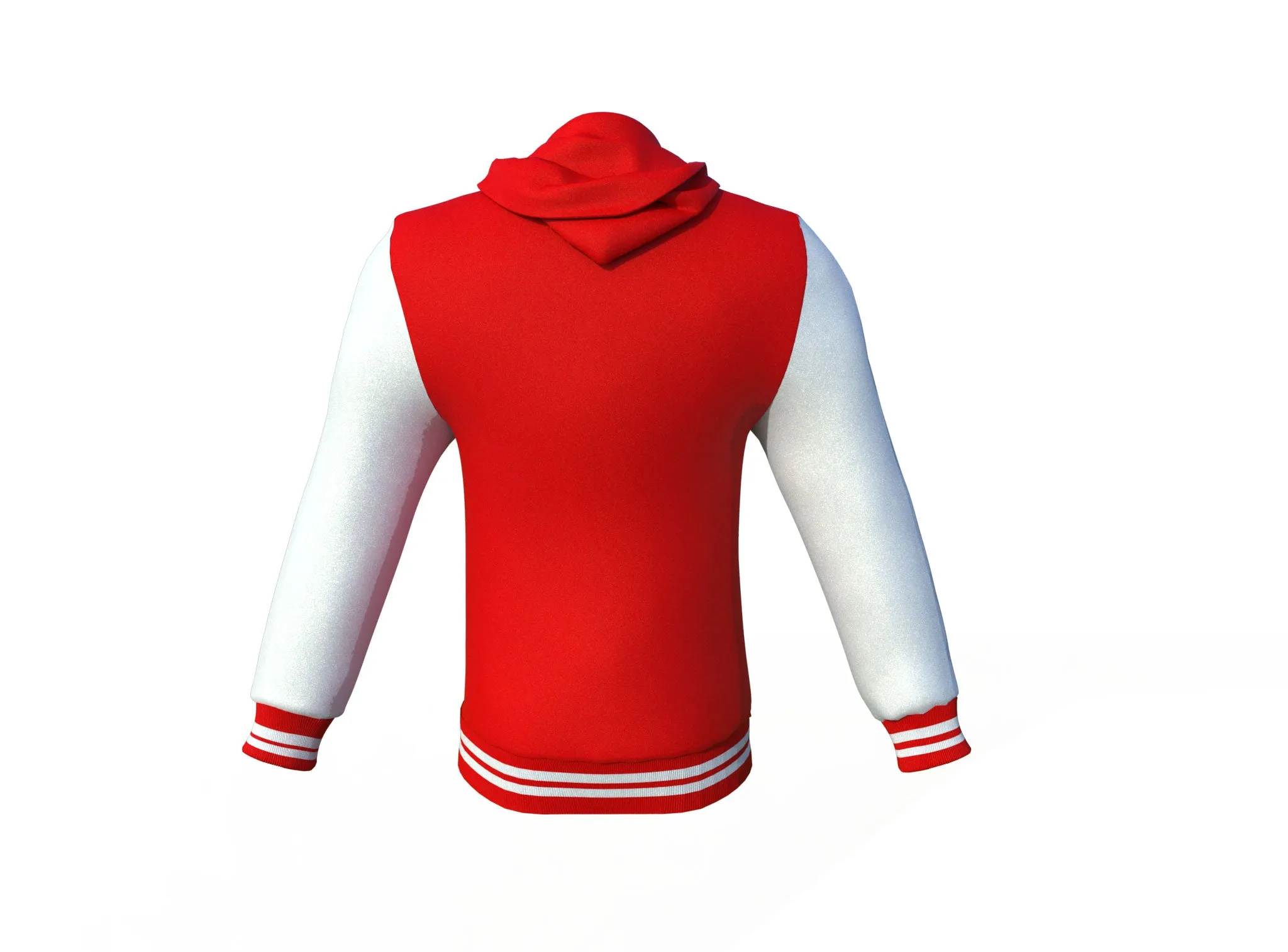 Red Varsity Letterman Jacket with White Sleeves