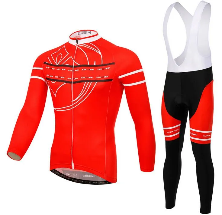 Red XINTOWN Long Sleeve Cycling Jersey Set