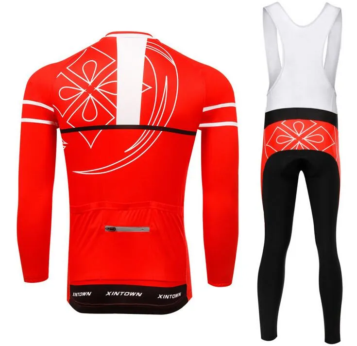 Red XINTOWN Long Sleeve Cycling Jersey Set