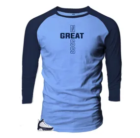 Retro 9 University Blue All Star Greatness Cross Raglan Shirt