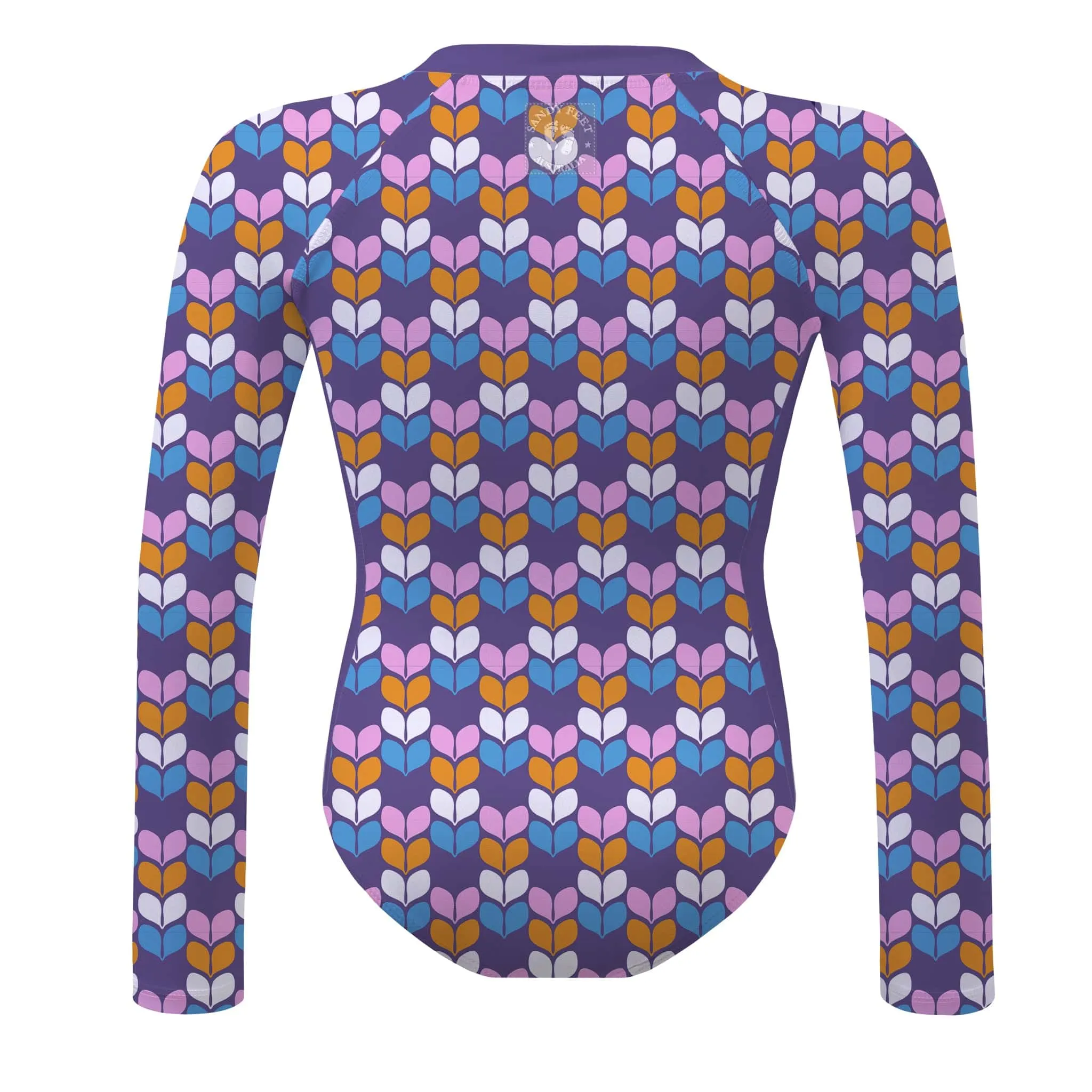 Retro Geo Petal Long Sleeve Sunsuit