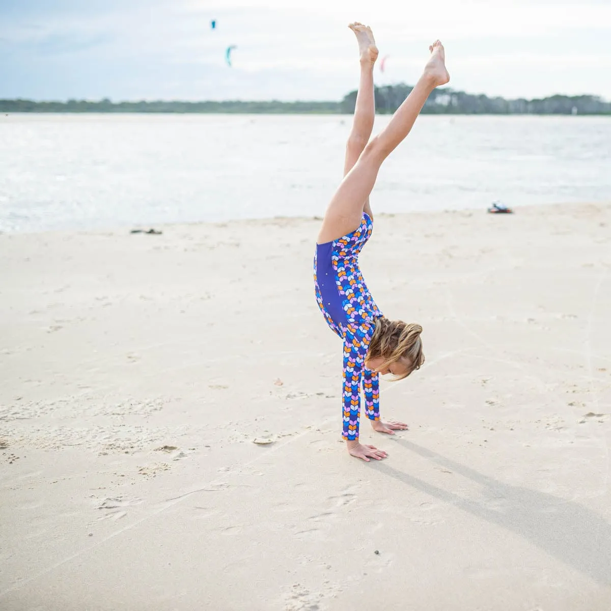 Retro Geo Petal Long Sleeve Sunsuit