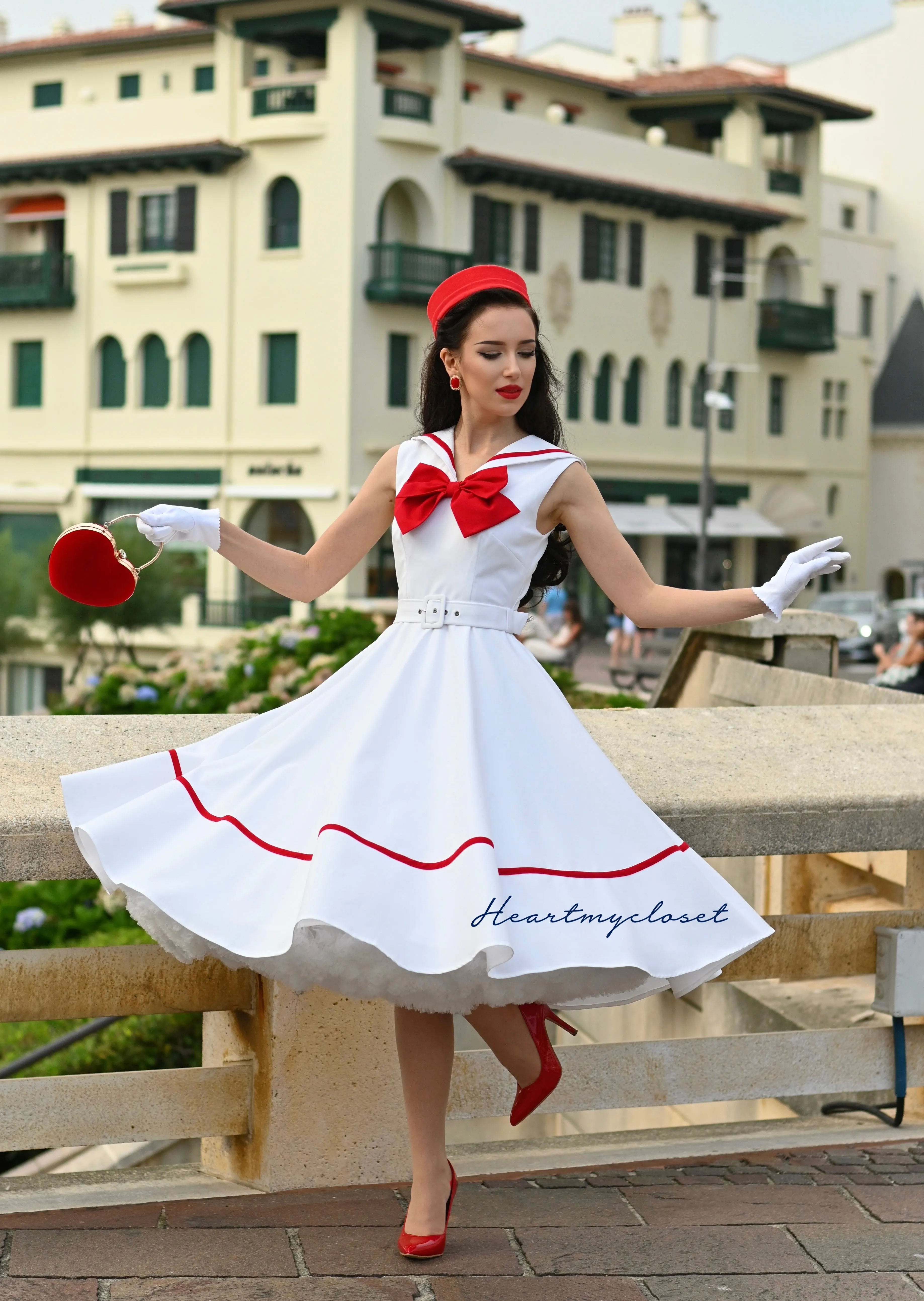 Sailor swing dress - 1950s inspired vintage