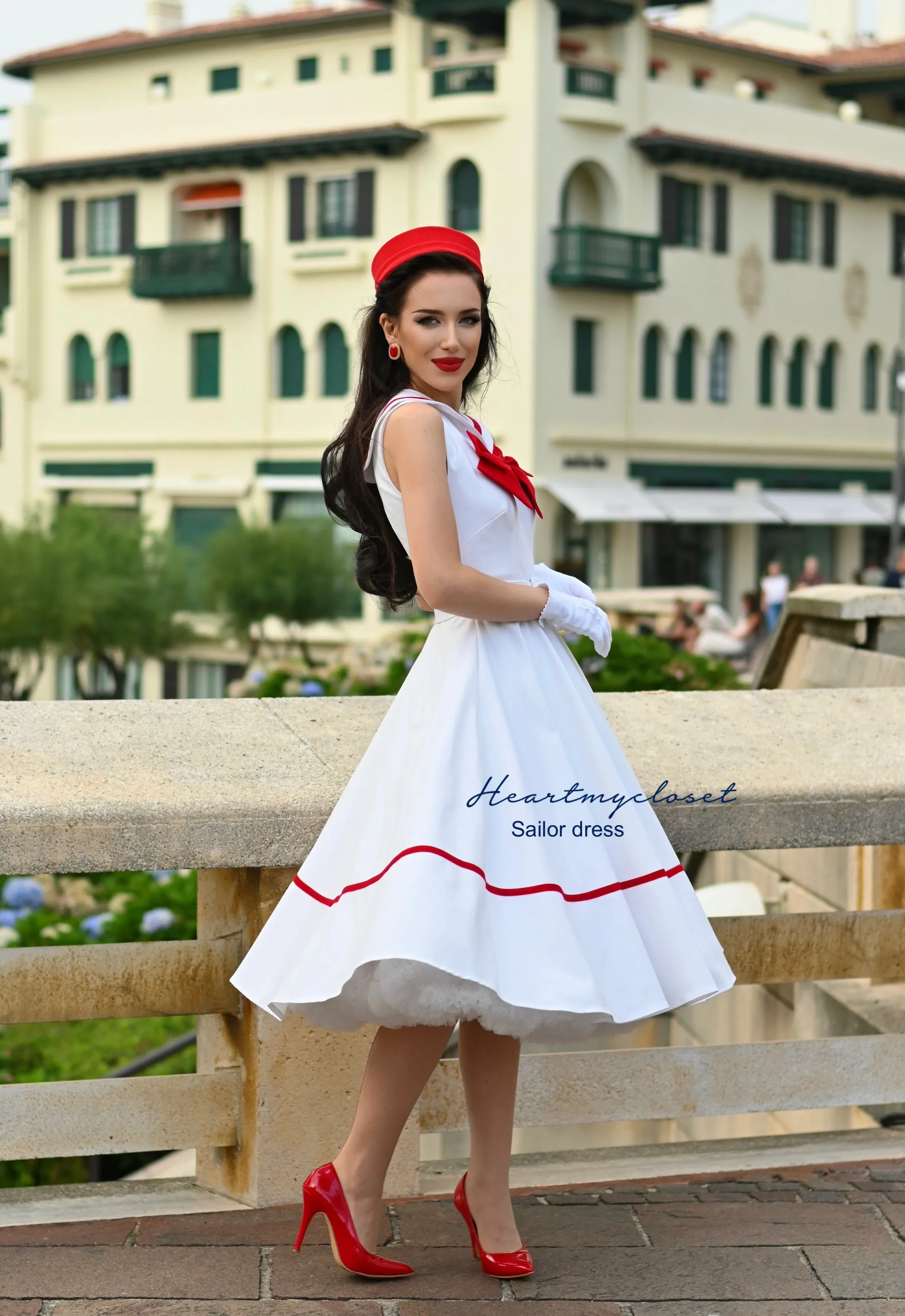 Sailor swing dress - 1950s inspired vintage