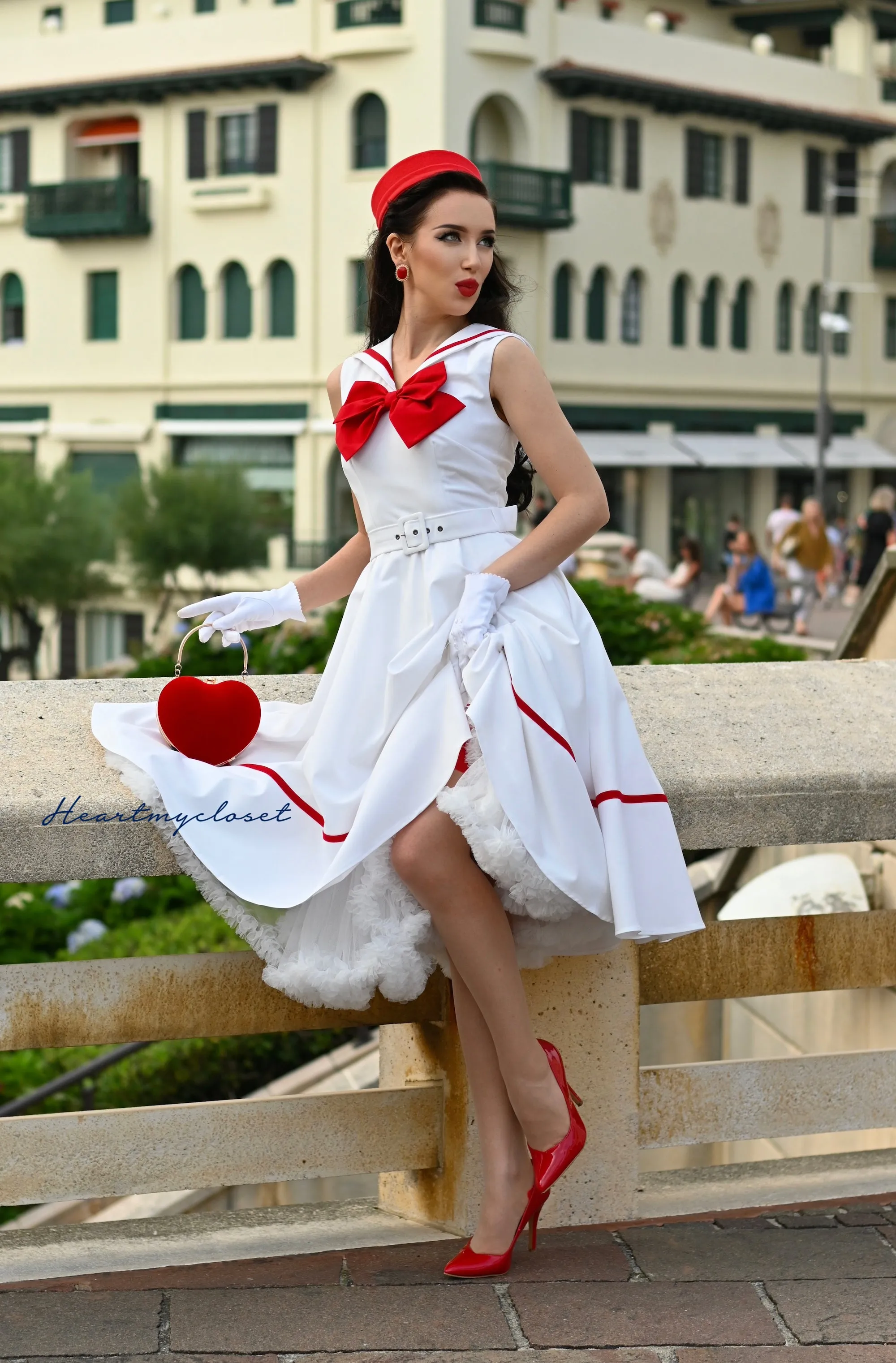 Sailor swing dress - 1950s inspired vintage