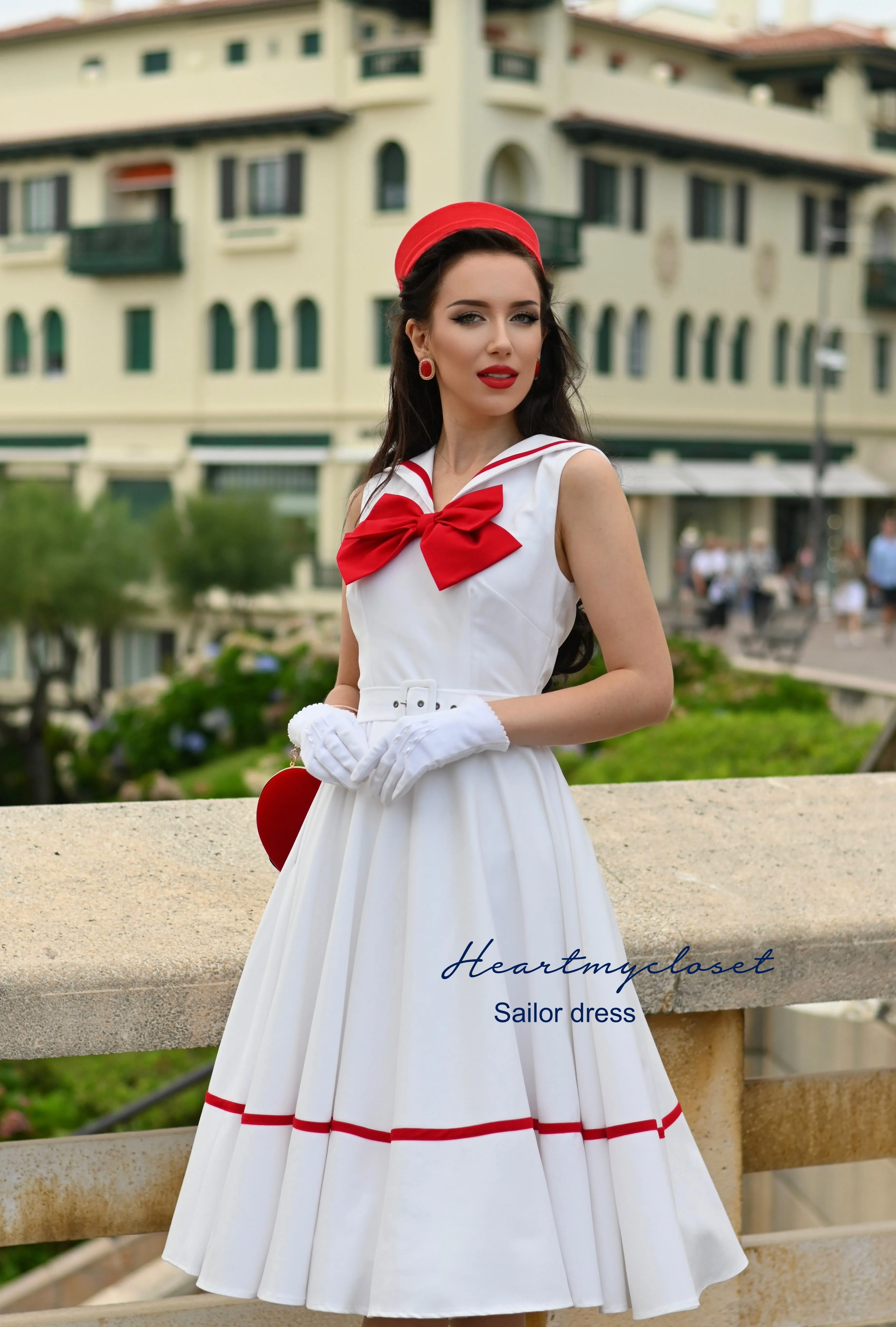 Sailor swing dress - 1950s inspired vintage