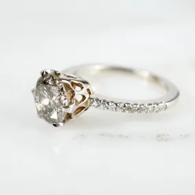 Salt and Pepper Diamond Engagement Ring - Grey Diamond Engagement Ring