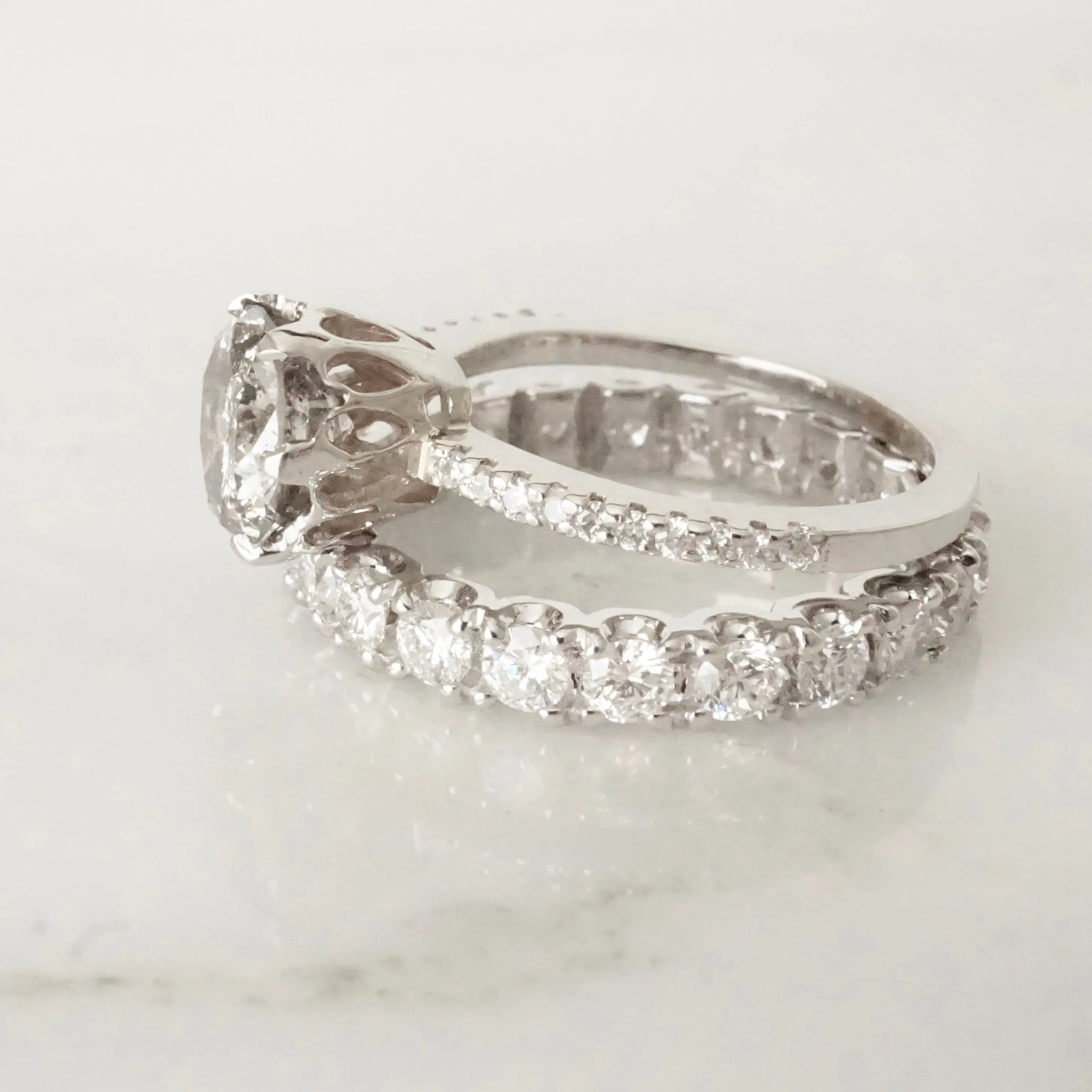 Salt and Pepper Diamond Engagement Ring - Grey Diamond Engagement Ring