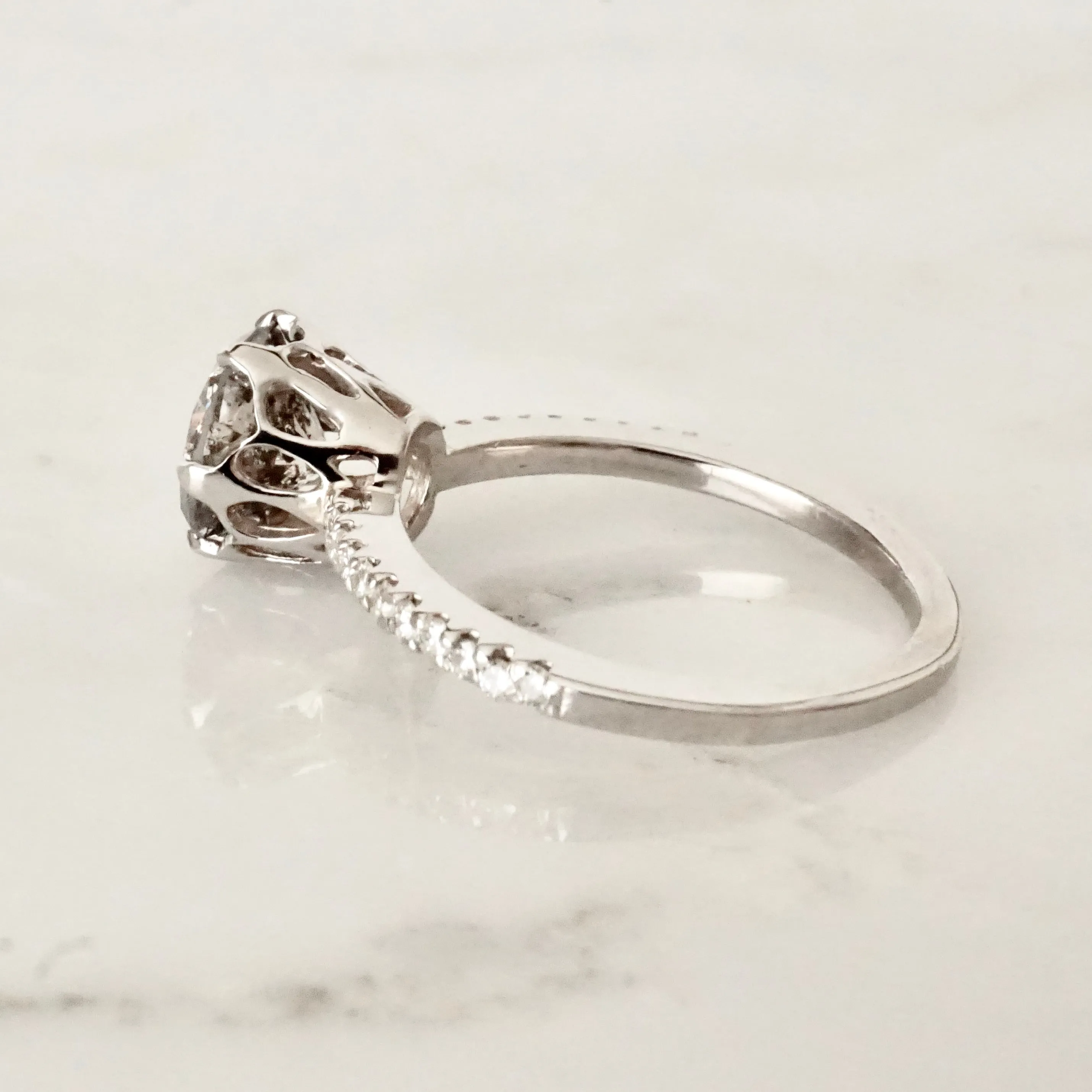 Salt and Pepper Diamond Engagement Ring - Grey Diamond Engagement Ring