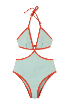 Seaglass Rib Contrast One Piece