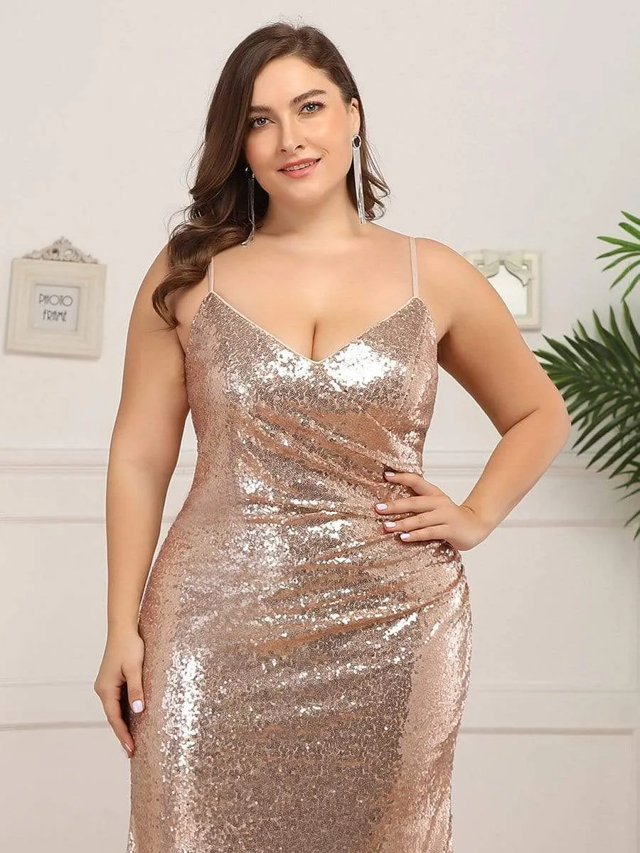 Sexy Sequin Backless Fishtail Evening Gowns for Women