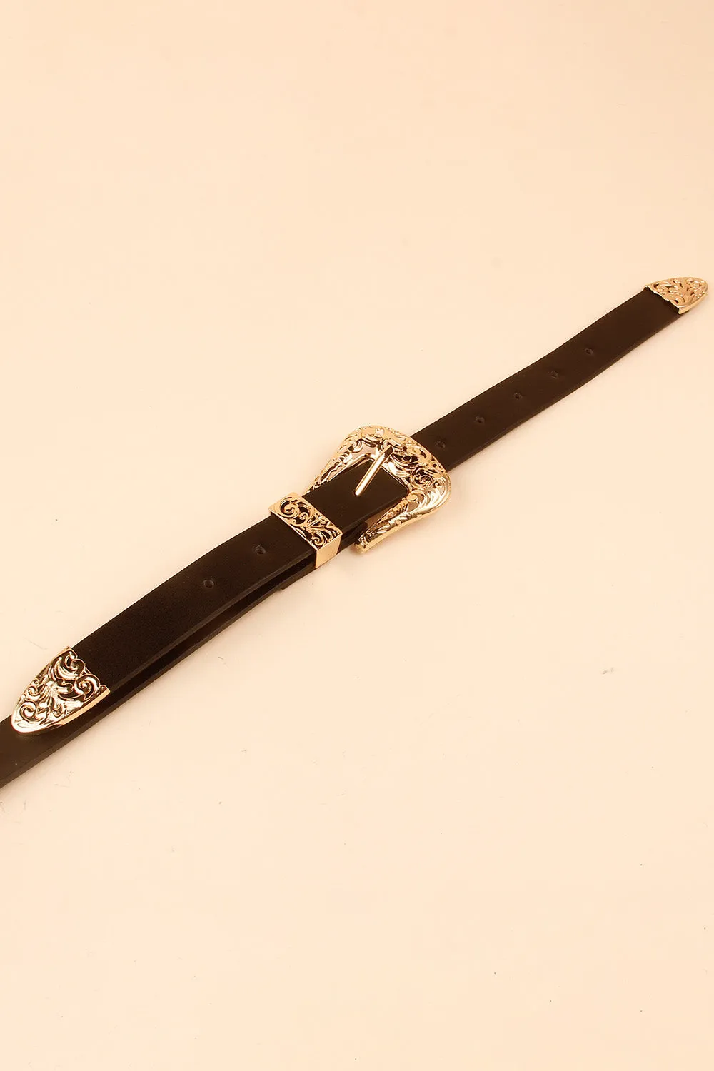 Slim Double Buckle PU Leather Belt!