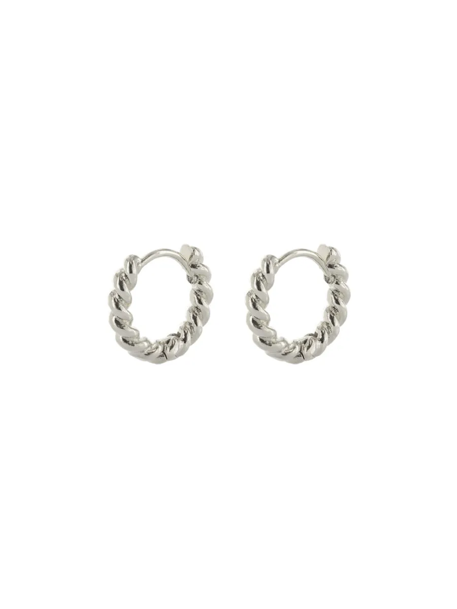 Small Twisted Huggie Hoops