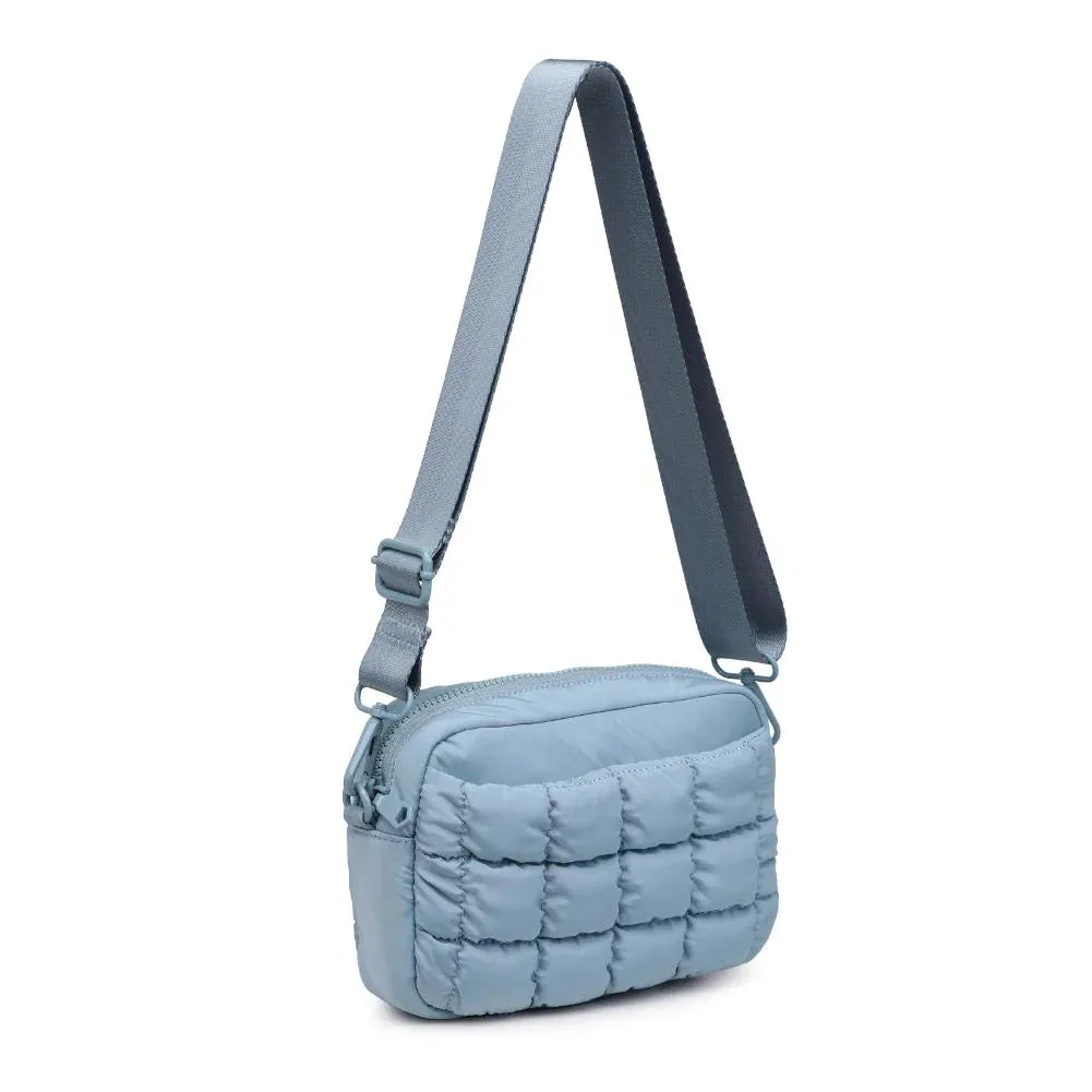 Sol and Selene Inspiration - Quilted Nylon Crossbody in Sky Blue