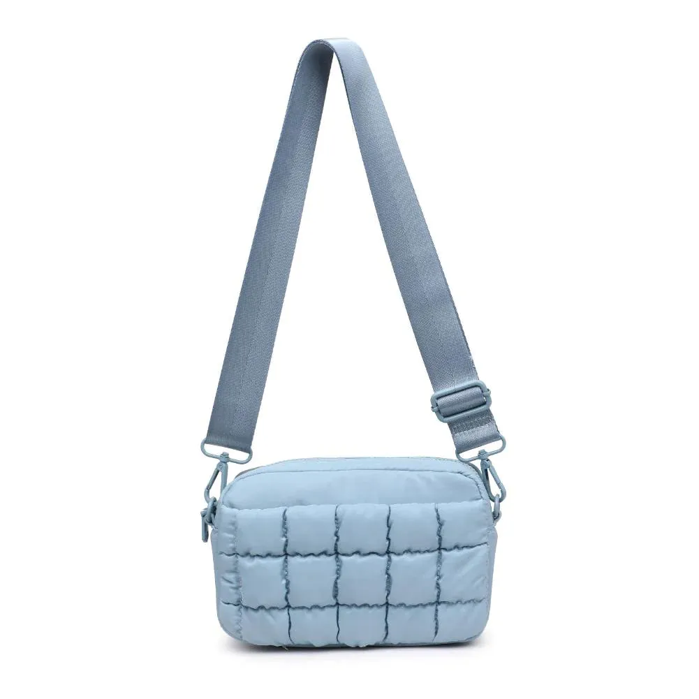 Sol and Selene Inspiration - Quilted Nylon Crossbody in Sky Blue