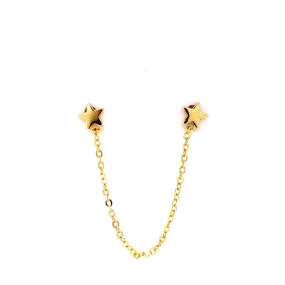 Star and Chain Half Earring - For Double Piercing