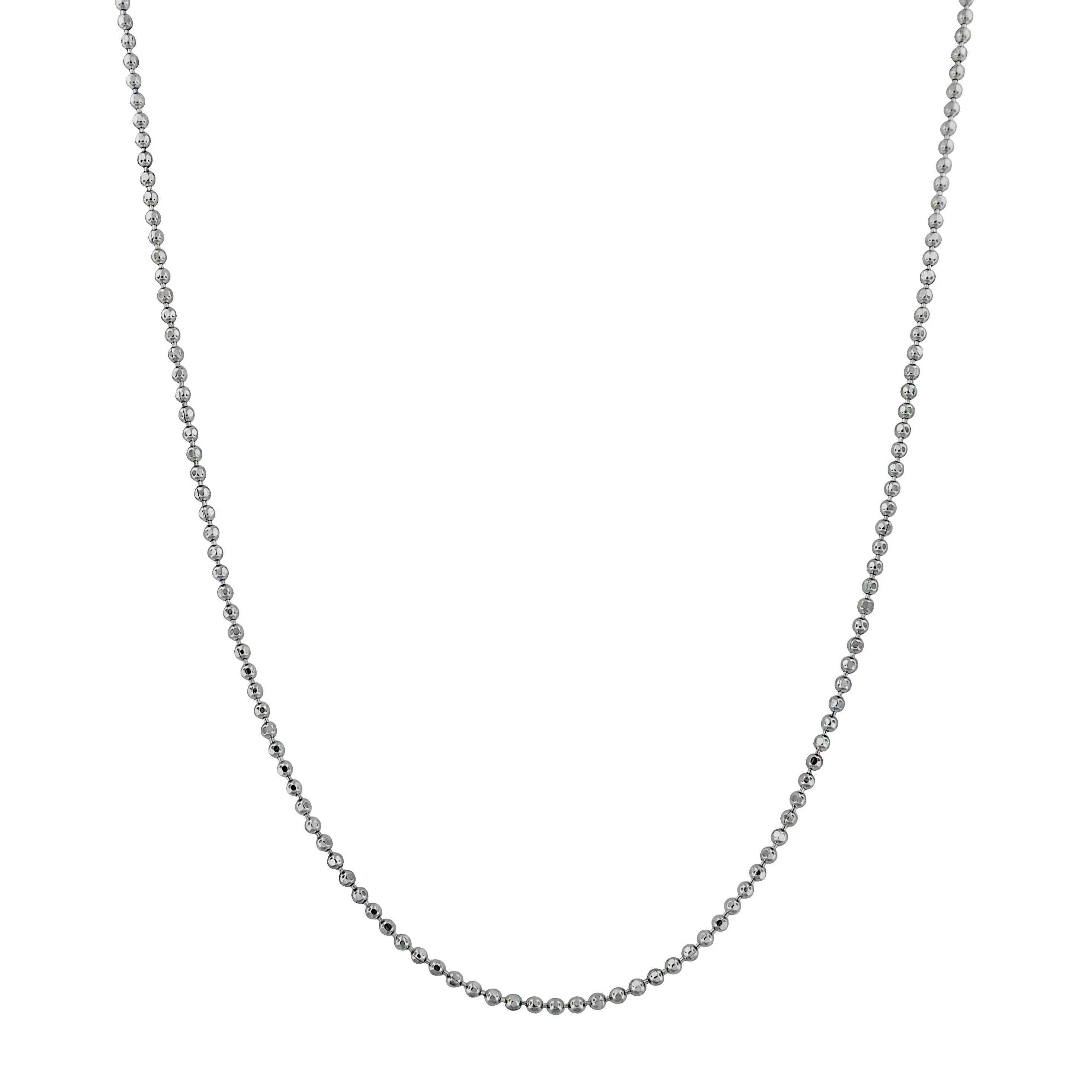 Sterling Silver 1.2mm Diamond-Cut Ball Chain Necklace, 15-20 Inch