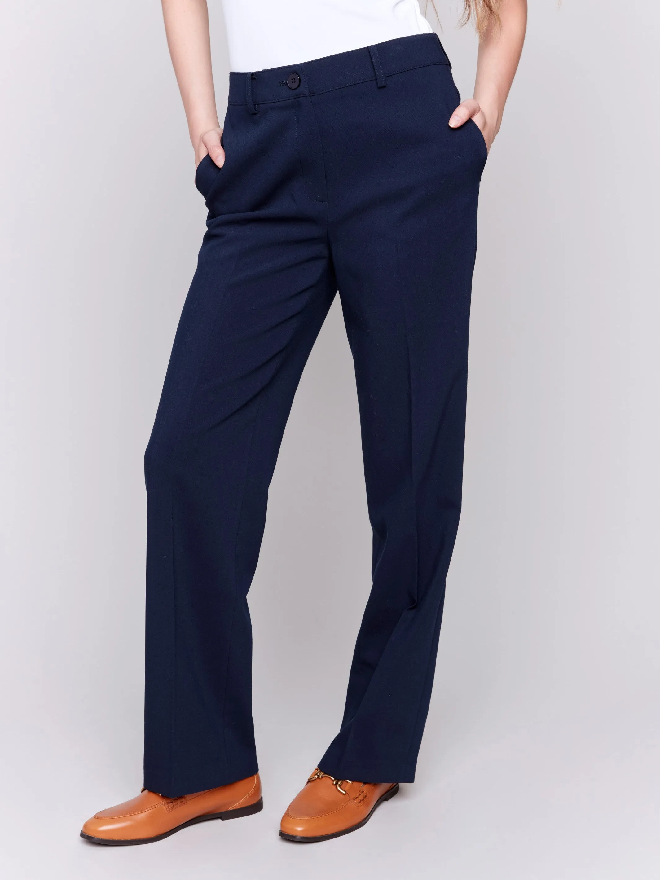 Straight Leg Pants - Navy