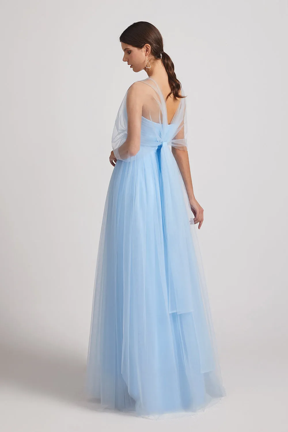 Strapless Sweetheart Floor Length Convertible Tulle Bridesmaid Dresses (AF0188)