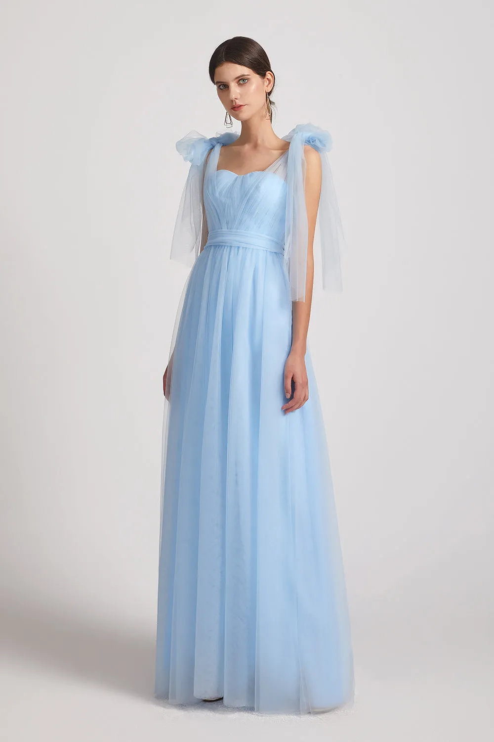 Strapless Sweetheart Floor Length Convertible Tulle Bridesmaid Dresses (AF0188)