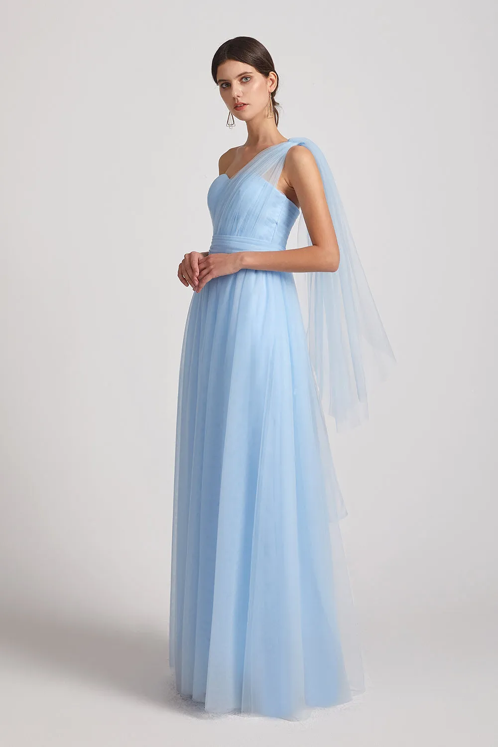 Strapless Sweetheart Floor Length Convertible Tulle Bridesmaid Dresses (AF0188)