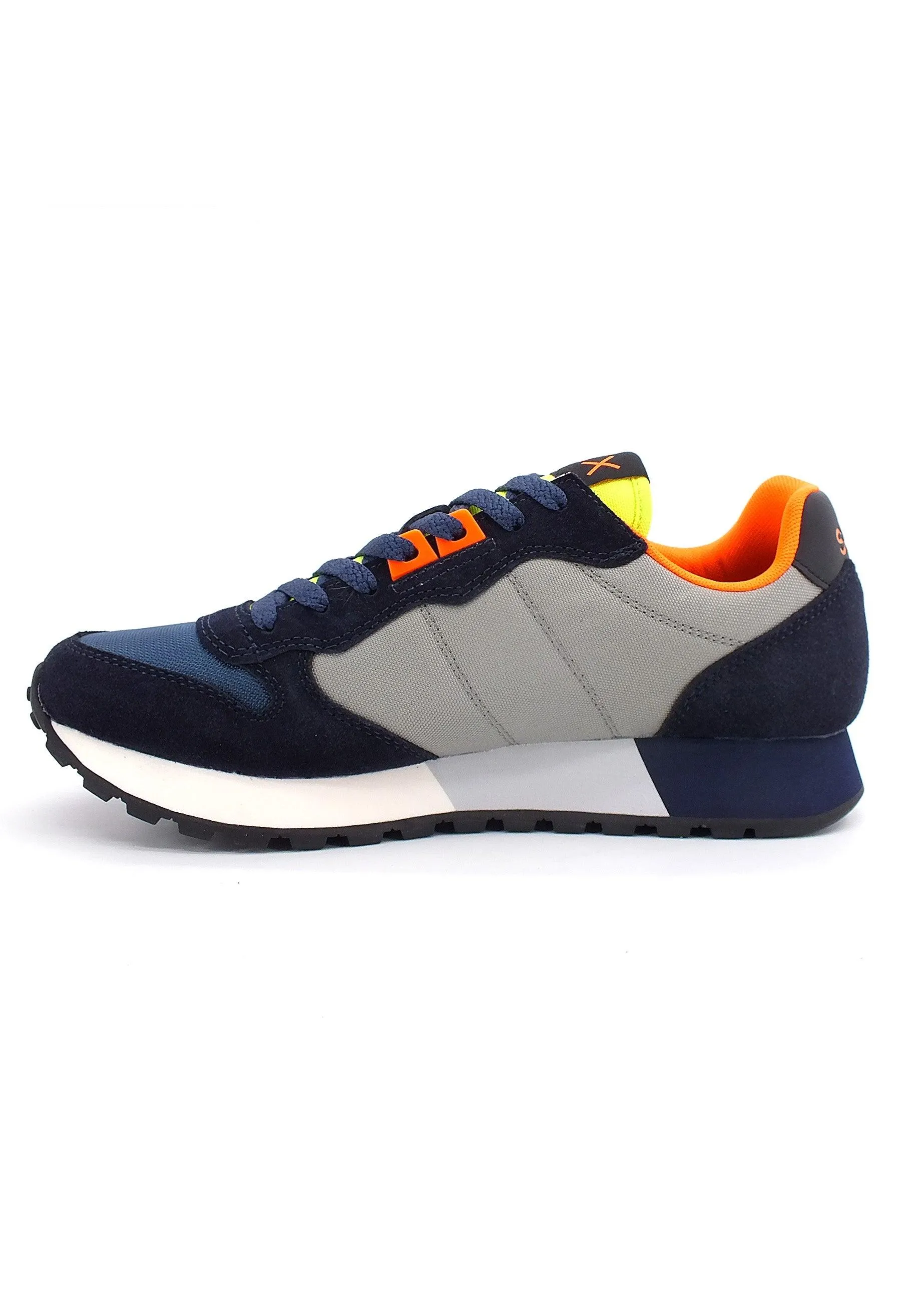 SUN68 Jaki Fluo Sneaker Uomo Navy Blue Grigio Medio Z42115