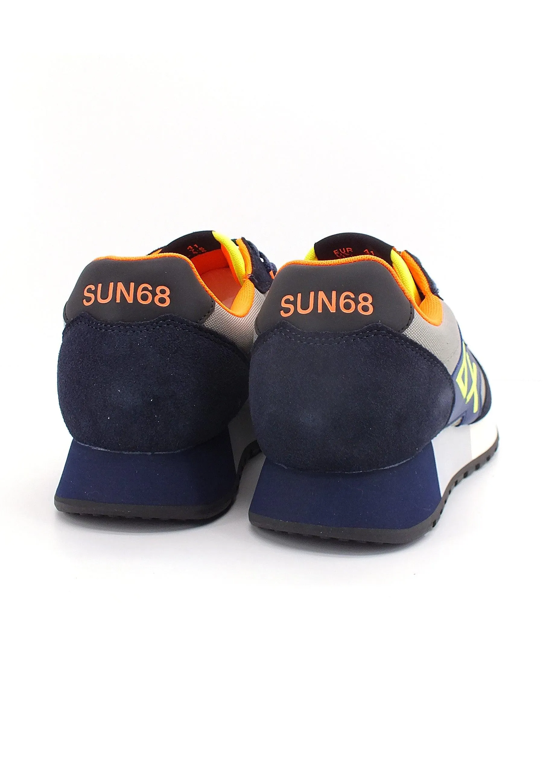 SUN68 Jaki Fluo Sneaker Uomo Navy Blue Grigio Medio Z42115