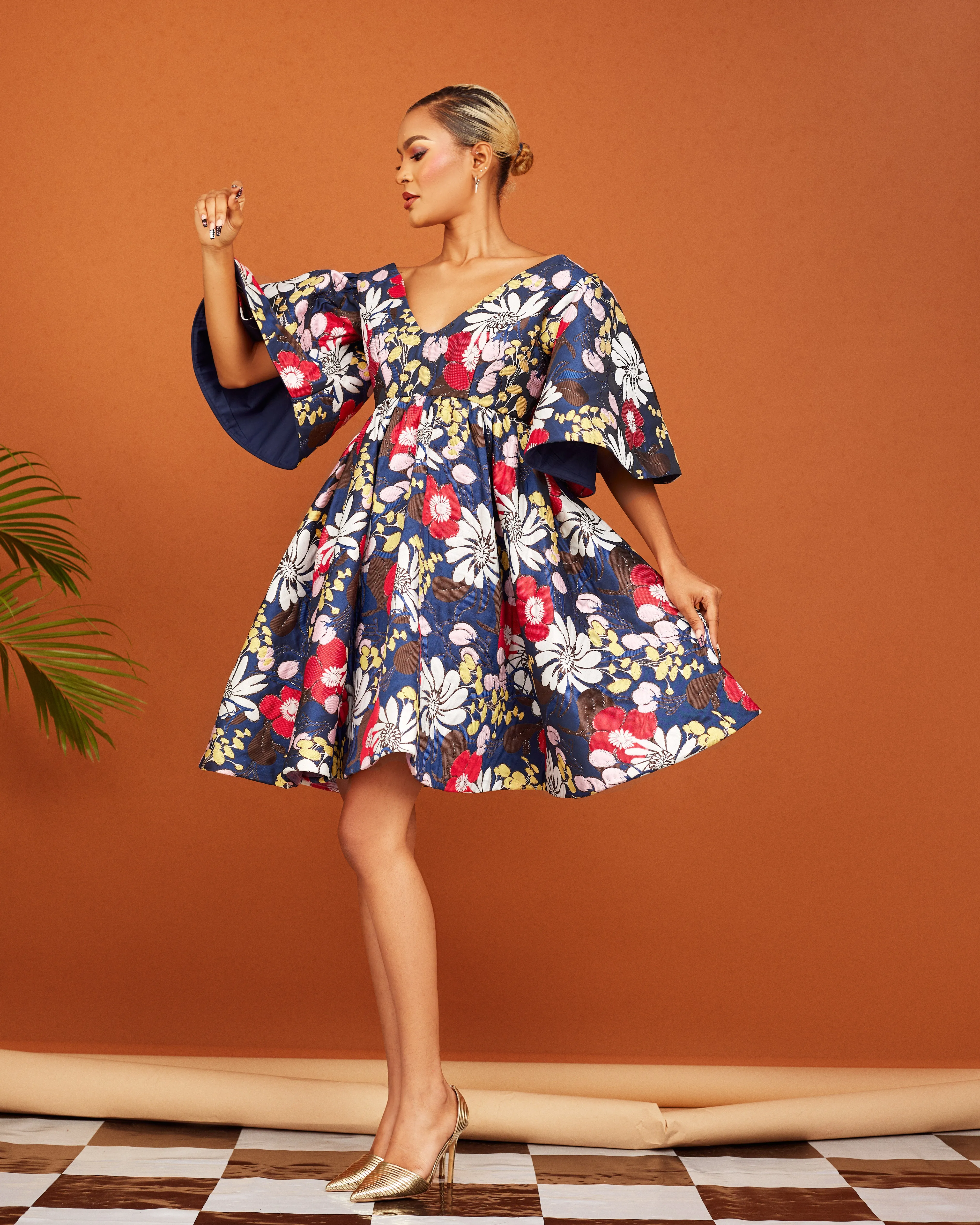 Sunny Day Floral – Two-tone A-line Dress